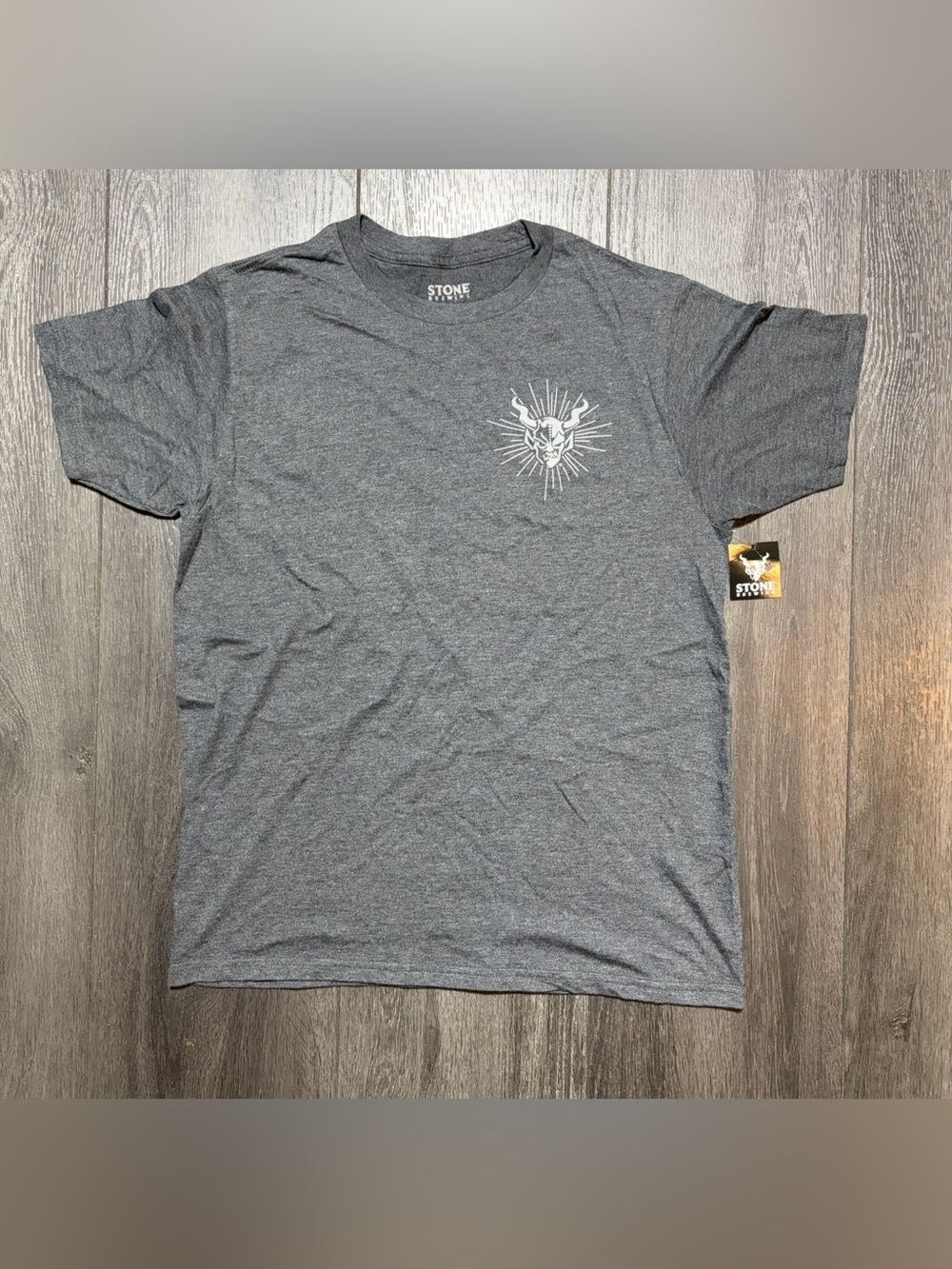 Stone Brewing Double Sided Premium Graphic T-Shirt Gray Men’s Size Medium NWT